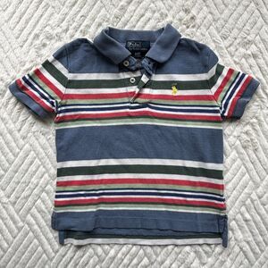 Polo Ralph Lauren Toddler 2T Blue Multicolor Stripe Short Sleeve Polo Shirt